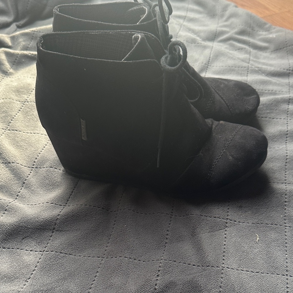Route 66 Black Lace Up Boots for Women - Picture 3 of 7